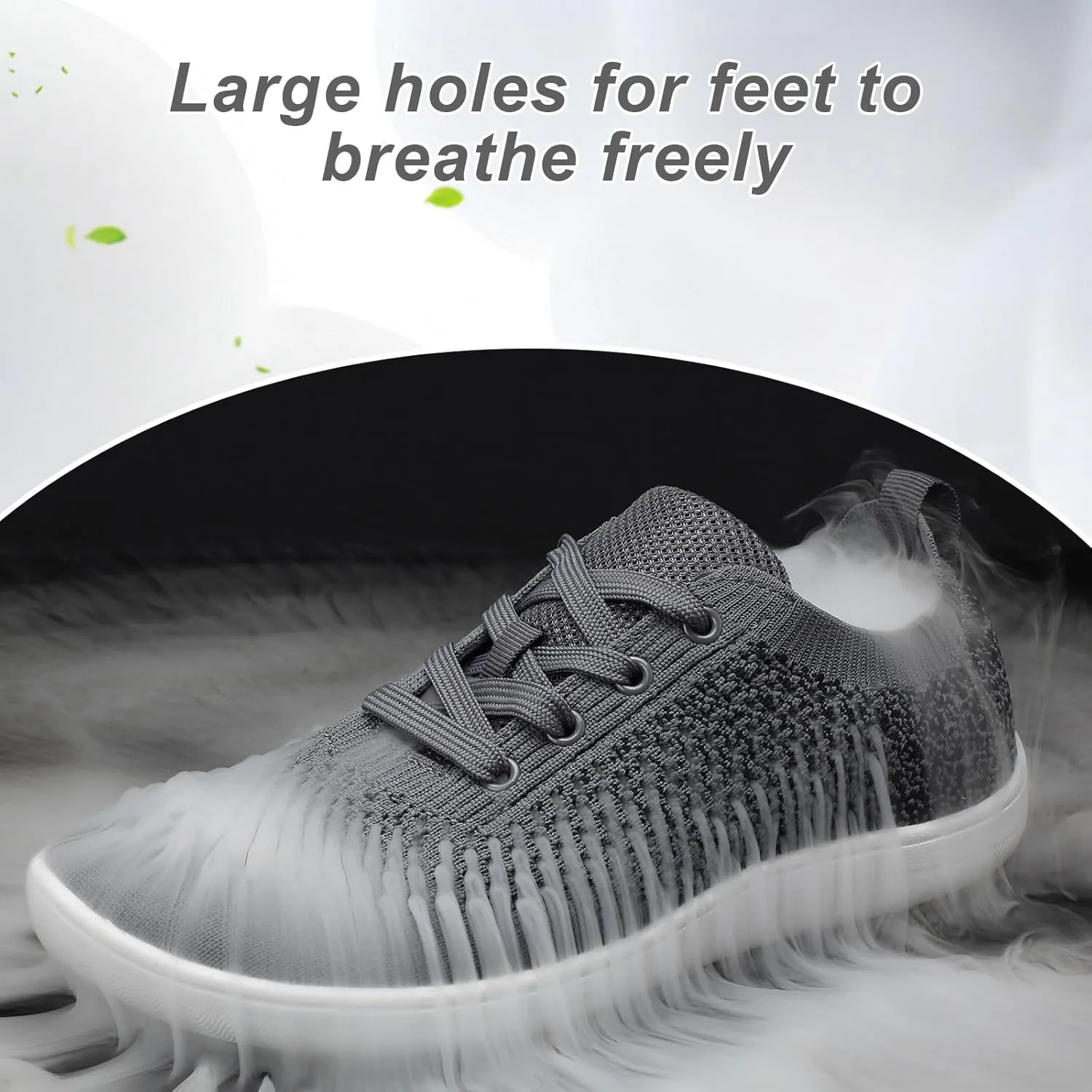 Women's Walking Shoes Wide Toe Box Diabetic Barefoot Shoes with Breathable Zero Drop Sole for Edema, Back Pain Relief