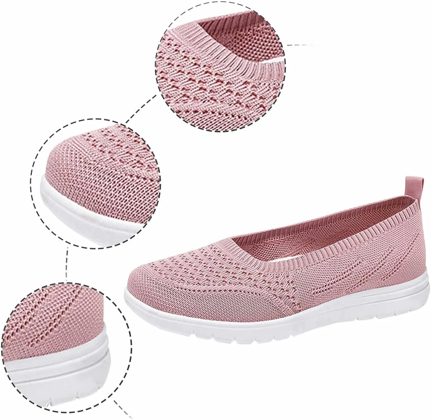 Womens Walking Sneakers Women Lace Up Shoes Flats Casual Shoes Lightweight Work Shoes Breathable Slip Work Trainers