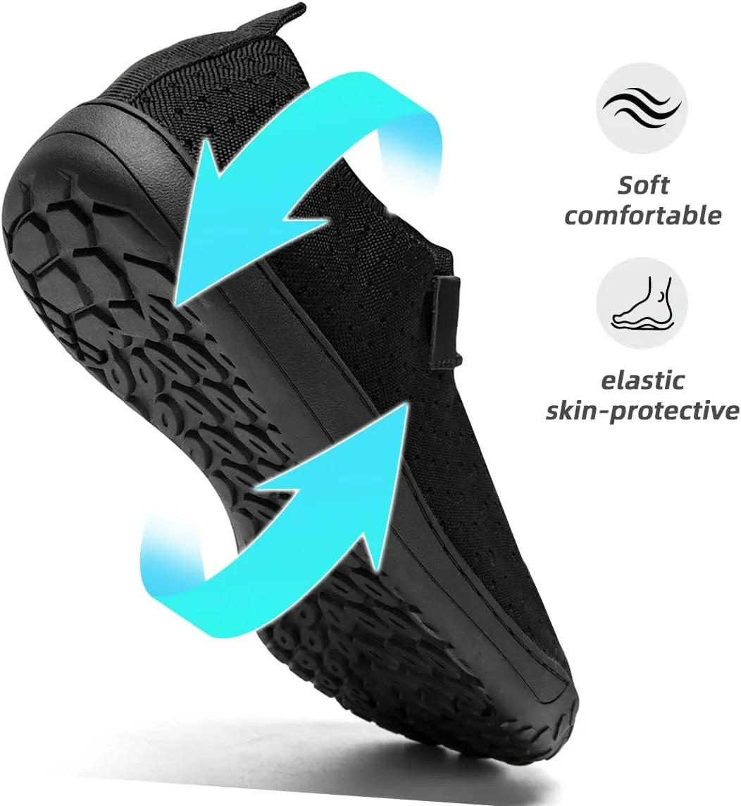 Womens Wide Toe Sneakers Walking Shoes Workout Slip On Sports Zero Drop Minimalism Lightweight Breathable Running Tennis Training Flat Sole