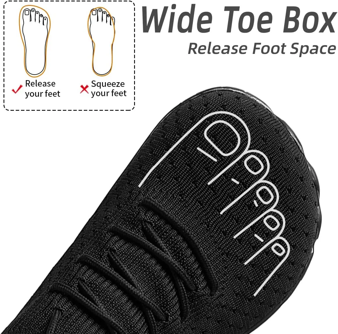 Womens Wide Toe Sneakers Walking Shoes Workout Slip On Sports Zero Drop Minimalism Lightweight Breathable Running Tennis Training Flat Sole