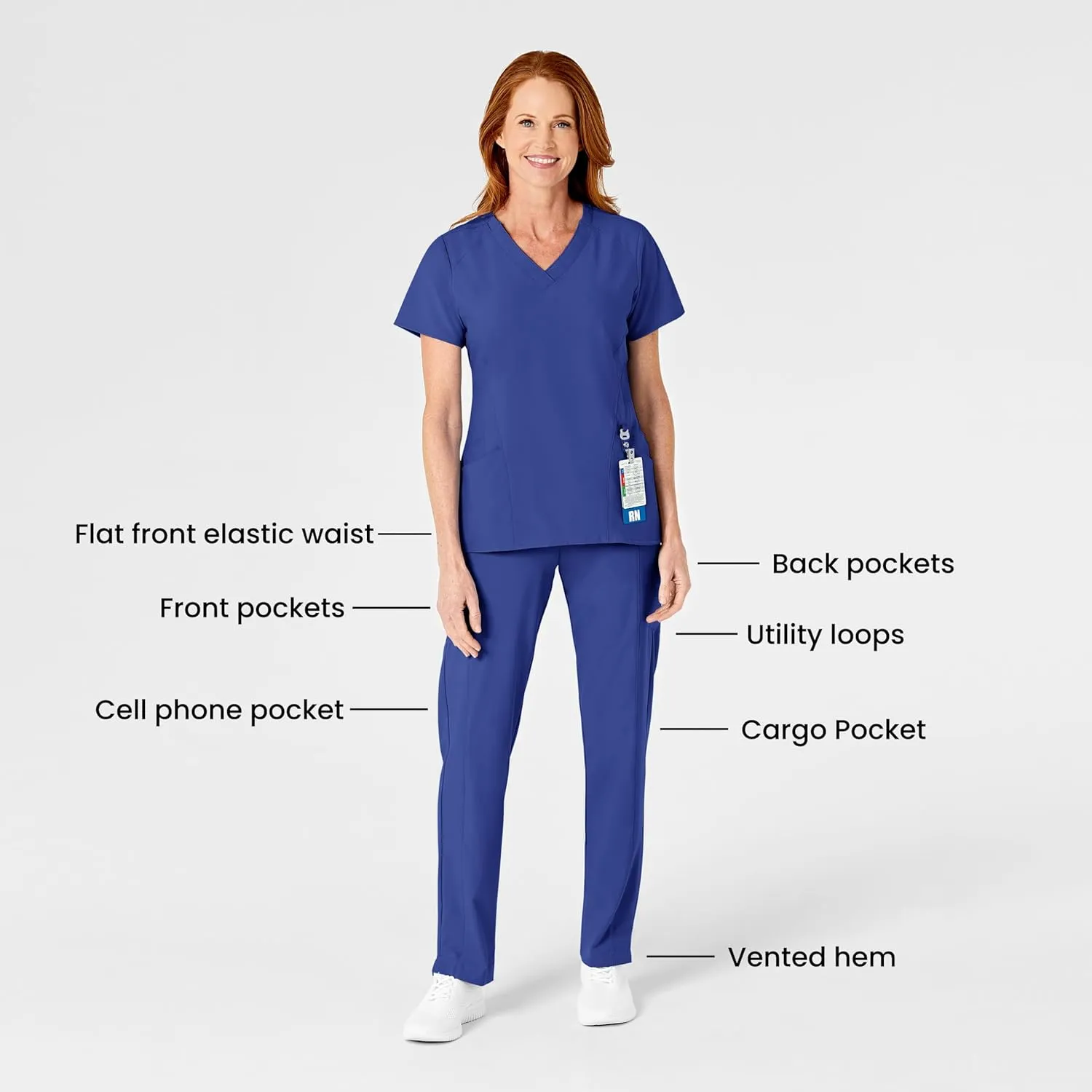 WonderWink W123 Scrubs Women's Flat Front Cargo Pant