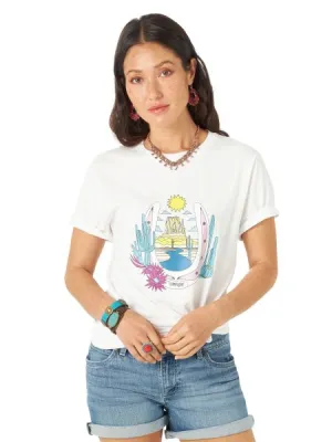 Wrangler White Retro Graphic Relaxed Fit Horeshoe Tee 112315069
