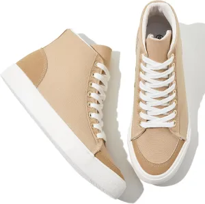 XRH Women's High Top Sneakers Canvas Shoes Black Hi Tops,Non Slip Casual Walking Shoes,White High Tops Sneakers for Women(Comfortableable,Fashion,Lace-up)