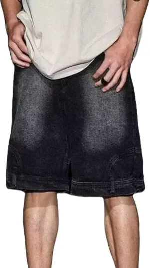 Y2k Jorts Men Baggy Jeans Shorts Vintage Skater Jeans Hip Hop Shorts Grunge Demin Shorts Streetwear