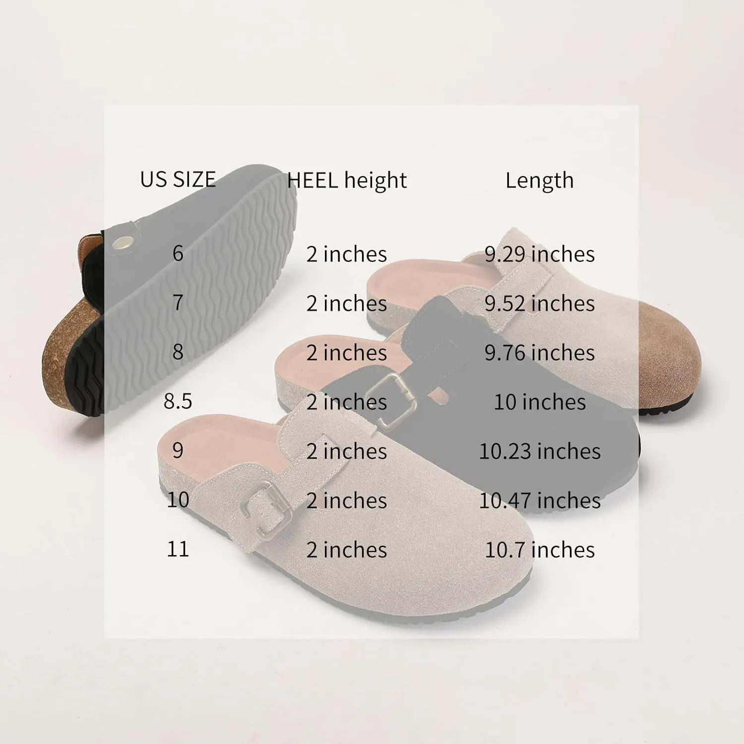 Yenktwei Women's Suede Clogs Cork Footbed Mule Shoes for Women Casual Slip-On Sandals with Arch Support