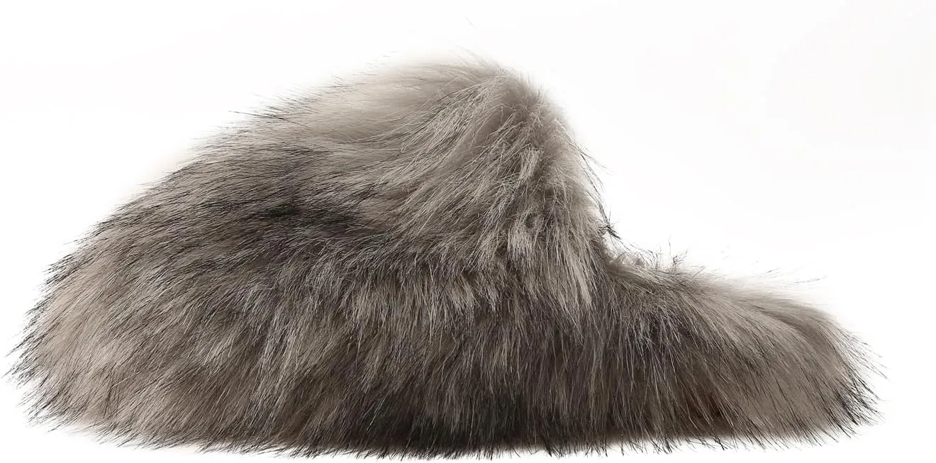YESBOR Women's Faux Fur Fluffy Fuzzy Slippers Closed Toe Warm Winter House Slides Shoes