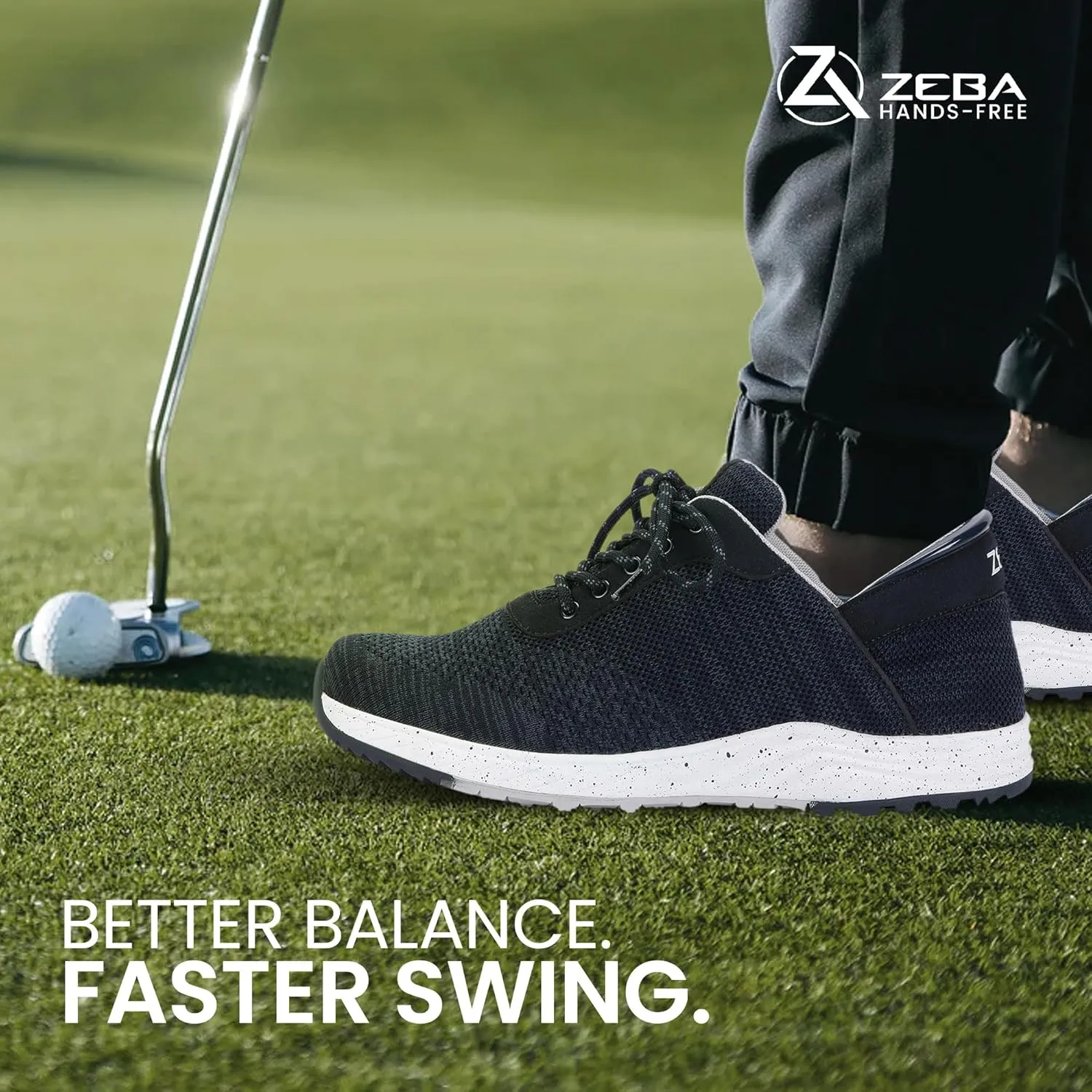 ZEBA Men's Hands Free Slip-On Golf Shoes