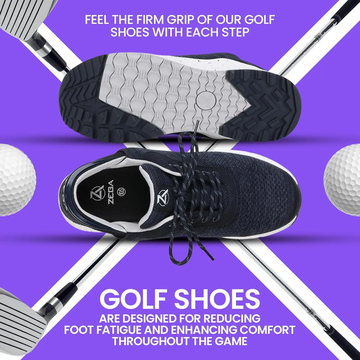ZEBA Men's Hands Free Slip-On Golf Shoes