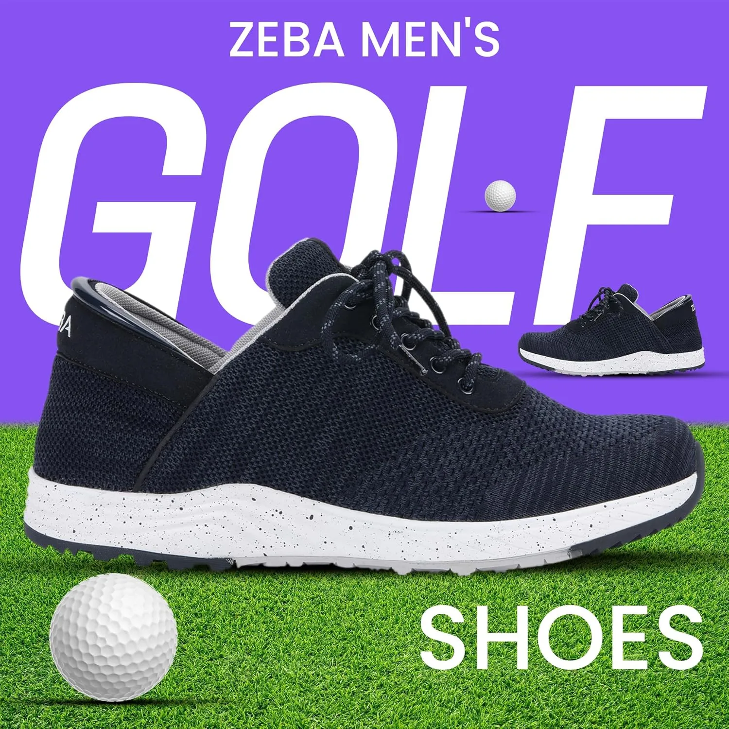 ZEBA Men's Hands Free Slip-On Golf Shoes