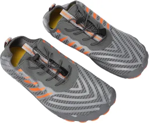 Zerodis Men Quick Drying Water Shoes, Comprehensive Protection Men Gray Water Shoes Amphibious Flexible for Mountaineering for Fitness
