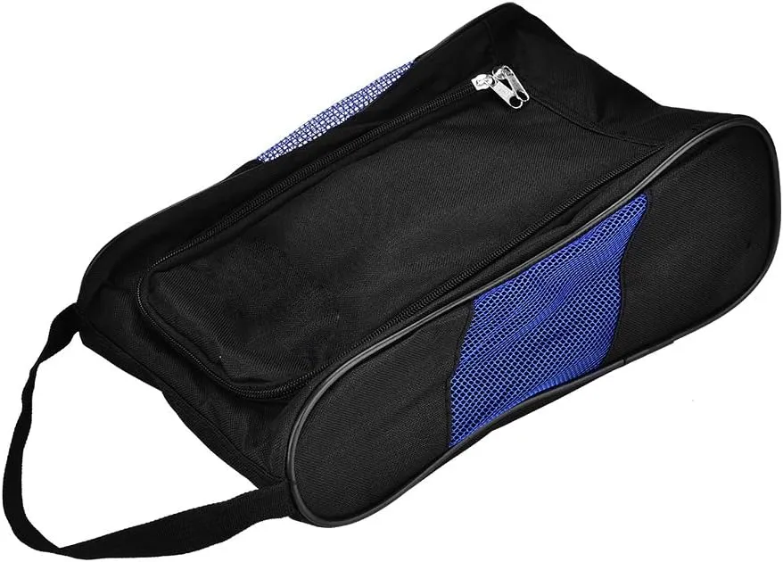 Zerone Portable Golf Shoes Bag Breathable Dust-Proof Storage Organiser Zippered Shoe Bag with Pocket for Storing Sports Accessories Unisex